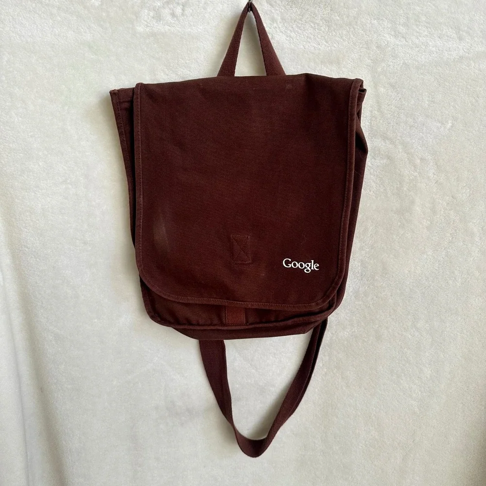 Google Merch econscious Organic Cotton Canvas‎ Messenger Bag Brown